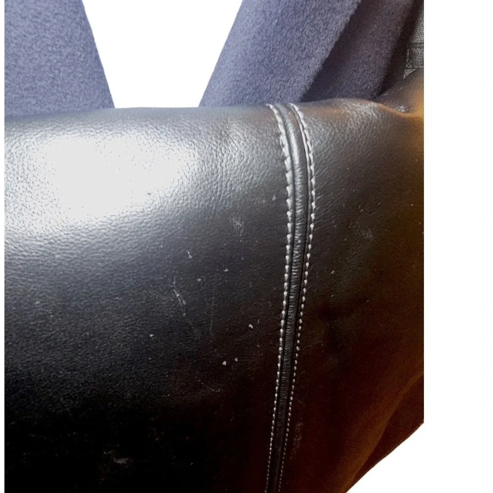 Boconi Black‎ Leather Messenger Bag Briefcase Crossbody Laptop Satchel Work Bag